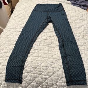 lululemon athletica Blue Leggings with Textured Design